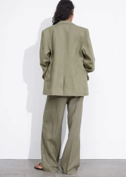 Blazer Ajusté En Lin