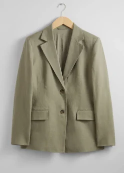 Blazer Ajusté En Lin