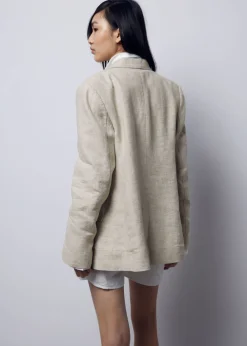 Blazer Ajusté En Lin