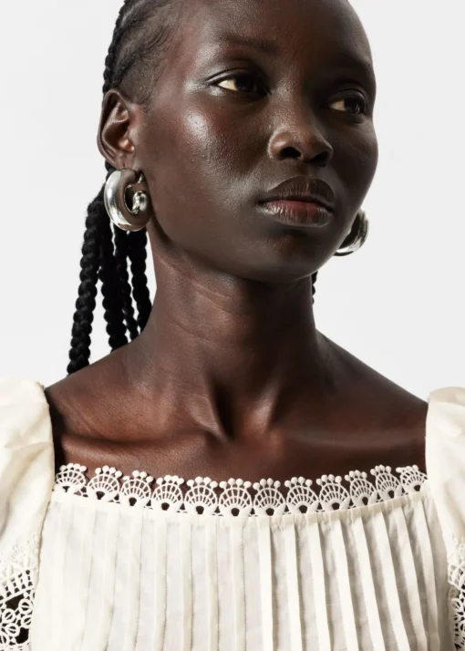 Blouse à Bordure En Dentelle