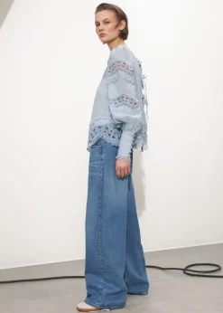 Blouse à Bordure En Dentelle