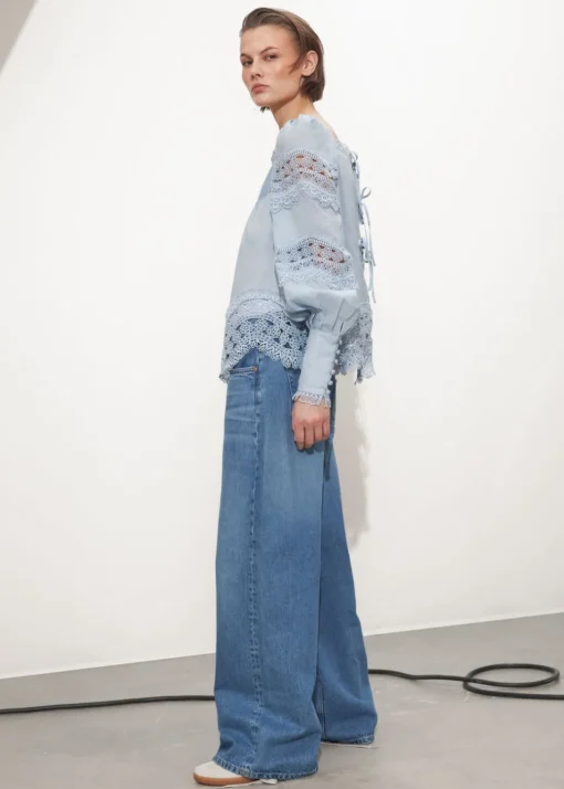 Blouse à Bordure En Dentelle