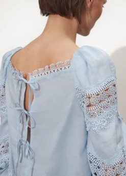 Blouse à Bordure En Dentelle