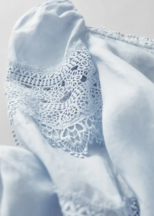 Blouse à Bordure En Dentelle