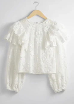 Blouse Brodée à Volants
