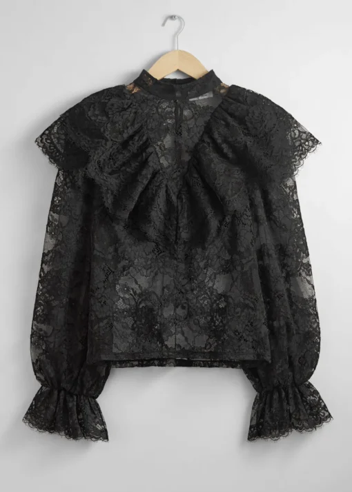 Blouse En Dentelle à Volants