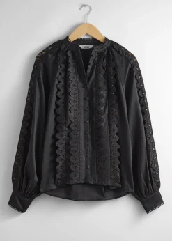 Blouse En Dentelle Festonnée