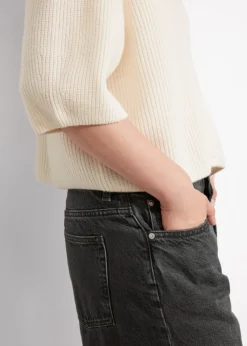 Cardigan En Laine Mérinos à Maille Côtelée