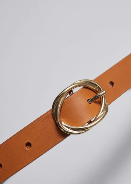Ceinture En Cuir à Boucle Effet Noué