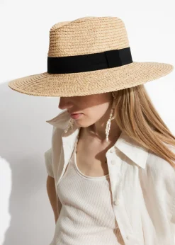 Chapeau De Paille Bordé De Gros-grain