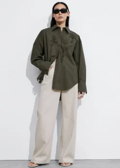 Chemise à Broderie Florale