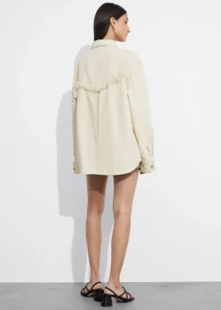 Chemise Oversize En Denim à Franges