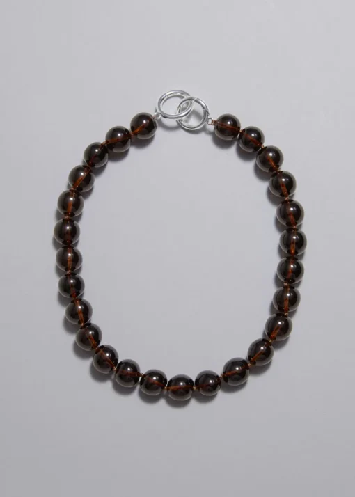 Collier Court En Perles De Pierre