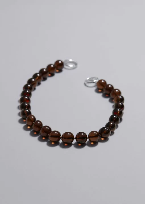 Collier Court En Perles De Pierre