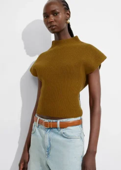 Débardeur Côtelé à Col Montant