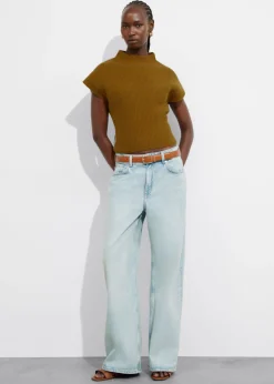 Débardeur Côtelé à Col Montant