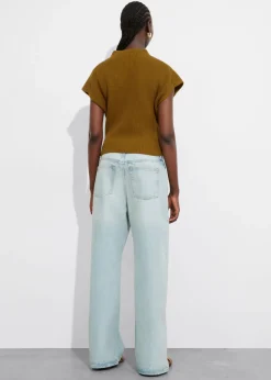 Débardeur Côtelé à Col Montant