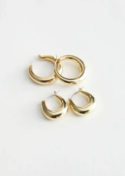 Ensemble De Boucles D'oreilles Créoles épaisses