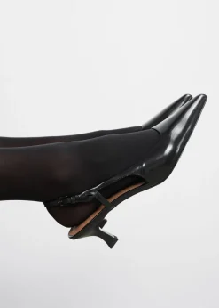Escarpins En Cuir à Bride Arrière