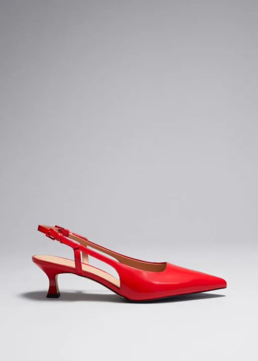 Escarpins En Cuir à Bride Arrière