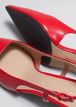 Escarpins En Cuir à Bride Arrière