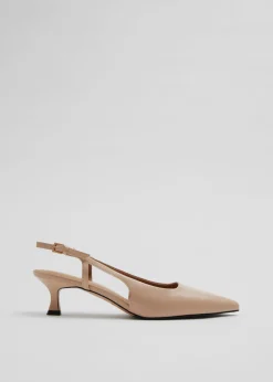 Escarpins En Cuir à Bride Arrière