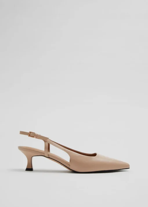 Escarpins En Cuir à Bride Arrière