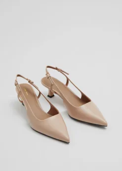 Escarpins En Cuir à Bride Arrière
