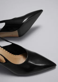 Escarpins Pointus En Cuir à Brides Arrière