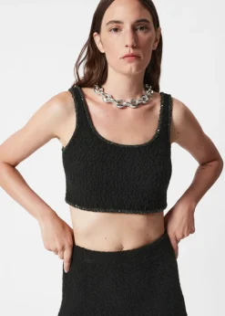 Haut Bralette Laine Bouclée à Bordures Pailletées