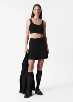 Haut Bralette Laine Bouclée à Bordures Pailletées