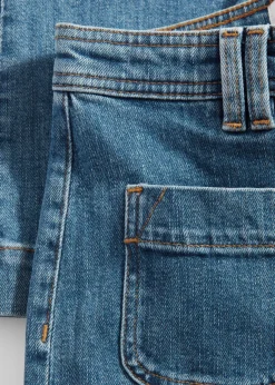 Jeans Bootcut à Poches Plaquées