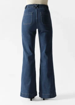 Jeans Bootcut à Poches Plaquées