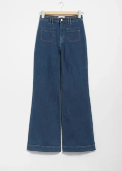 Jeans Bootcut à Poches Plaquées