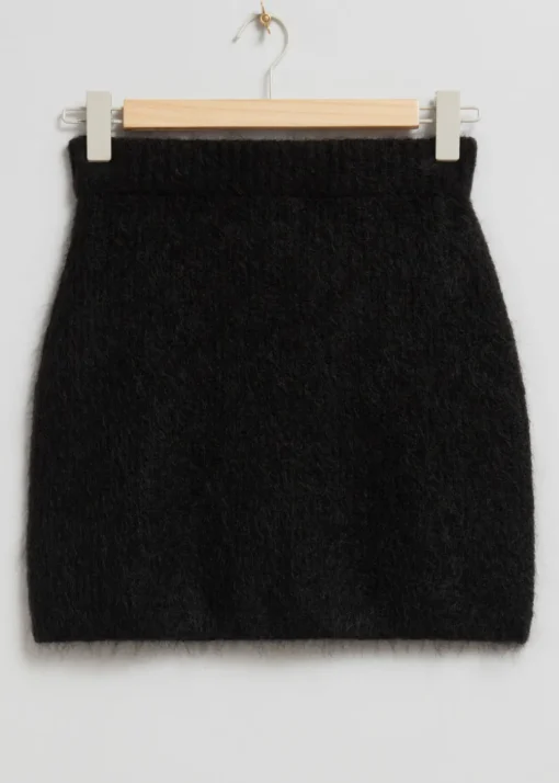 Jupe Courte En Maille Peluchée