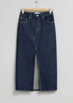 Jupe Midi 5 poches En Denim