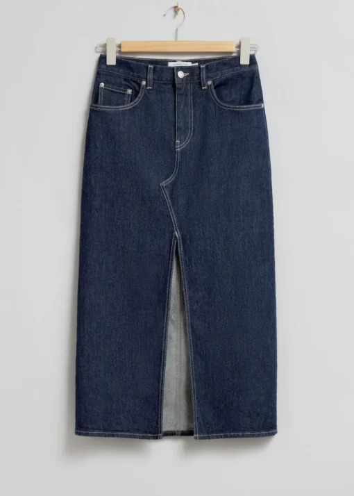 Jupe Midi 5 poches En Denim
