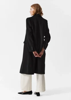 Manteau à Boutonnage Simple En Laine