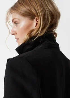 Manteau à Boutonnage Simple En Laine