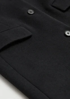 Manteau à Boutonnage Simple En Laine