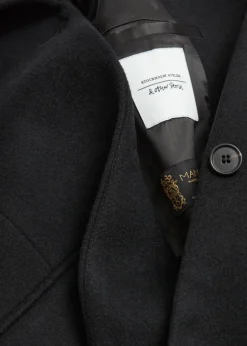 Manteau à Boutonnage Simple En Laine