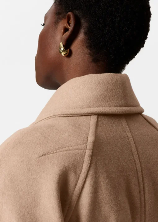 Manteau Ceinturé En Laine Mélangée