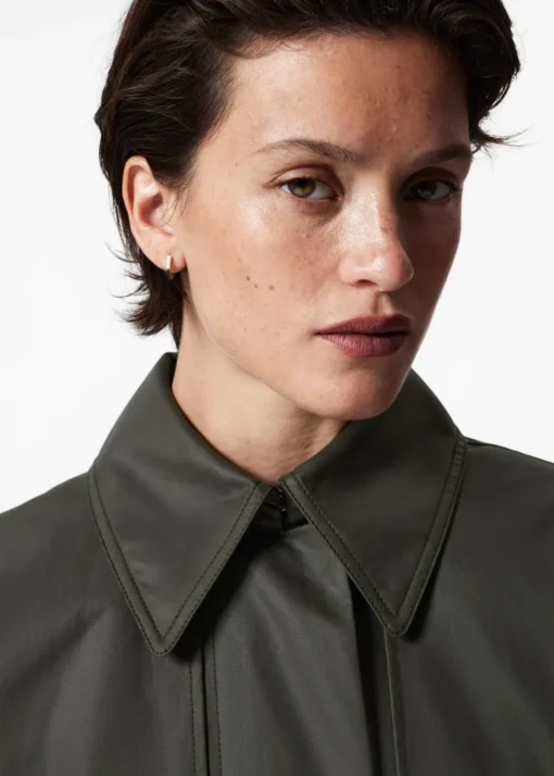 Manteau En Coton à Poches Plaquées