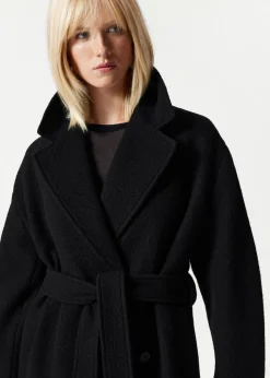 Manteau Volumineux En Laine Avec Ceinture