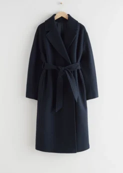 Manteau Volumineux En Laine Avec Ceinture