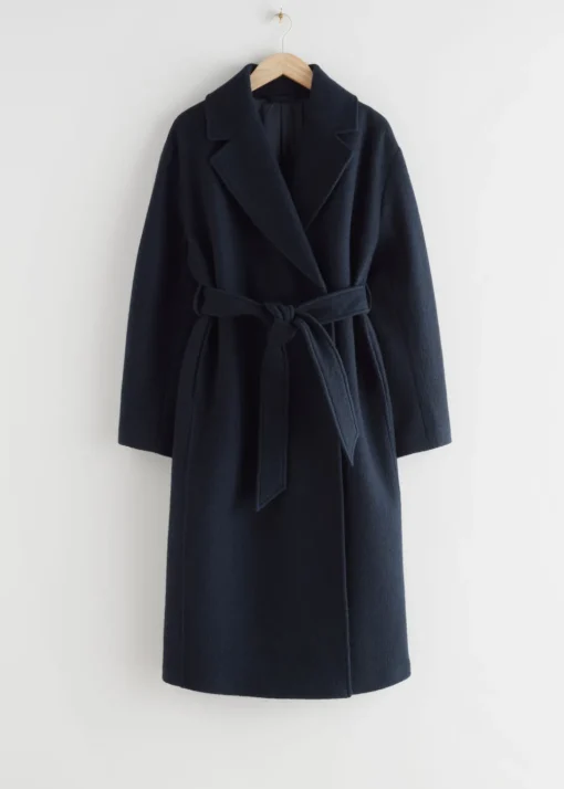Manteau Volumineux En Laine Avec Ceinture