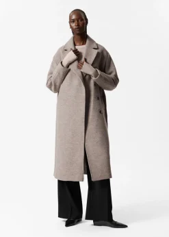 Manteau Volumineux En Laine Avec Ceinture