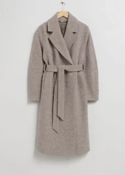 Manteau Volumineux En Laine Avec Ceinture