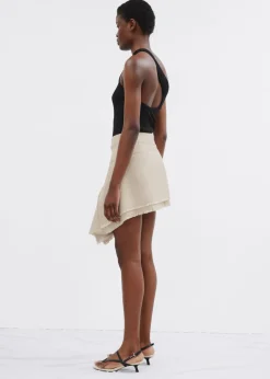 Mini-jupe Asymétrique à Superposition