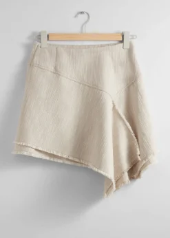 Mini-jupe Asymétrique à Superposition